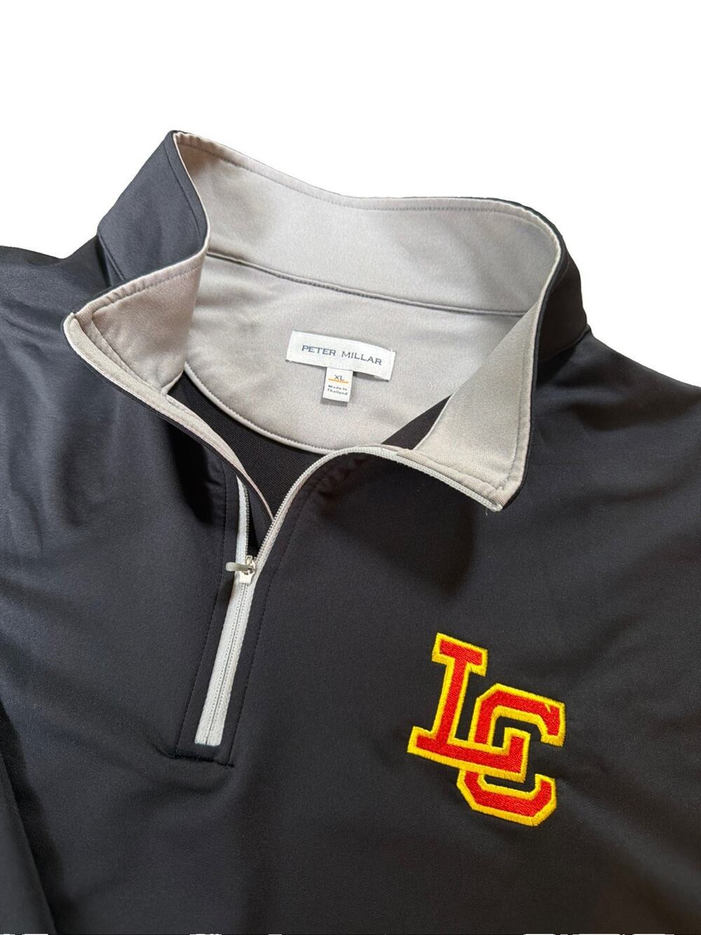 Peter Millar Crown Pullover Men XL black 1/4 zip LC Cardinals logo